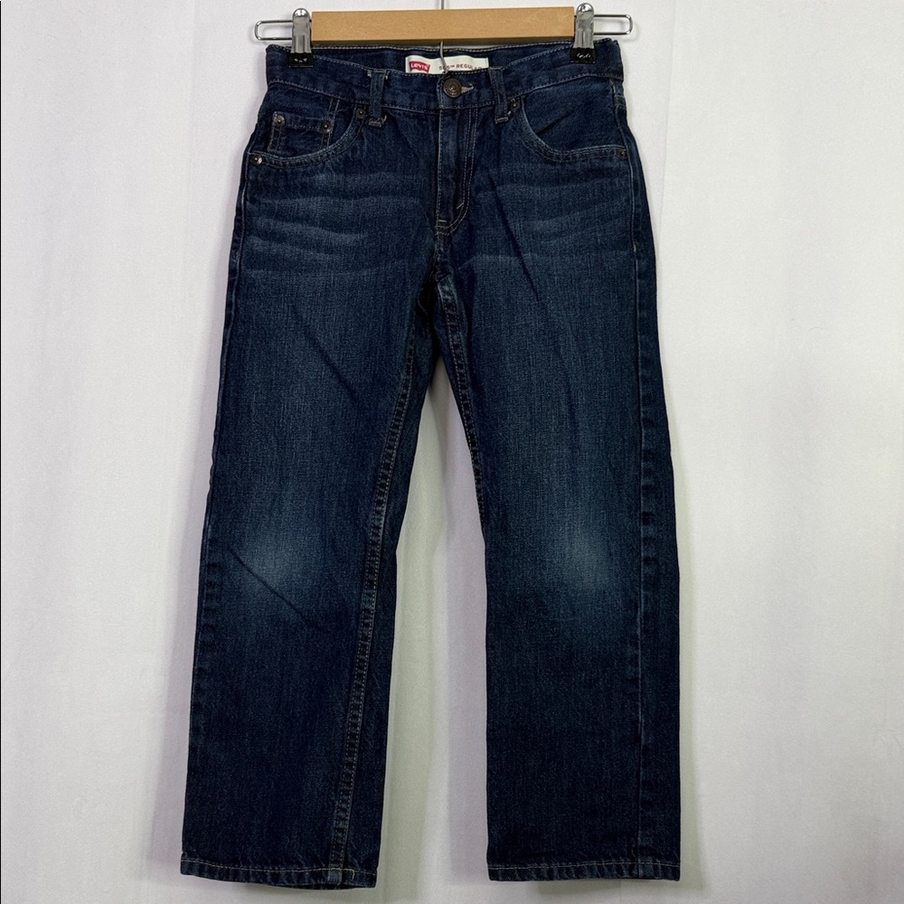 Levi's 505 Regular Adjustable Waist Dark Wash Blue Jeans